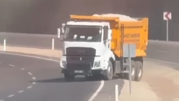 Siirt’te hafriyat kamyonu trafiği tehlikeye attı
