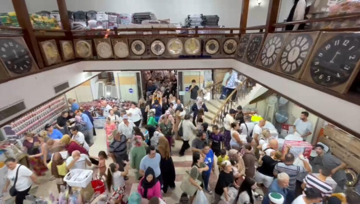 Tekirdağ’da bir mağazanın eserlerinde indirim yapması sonucu izdiham yaşandı