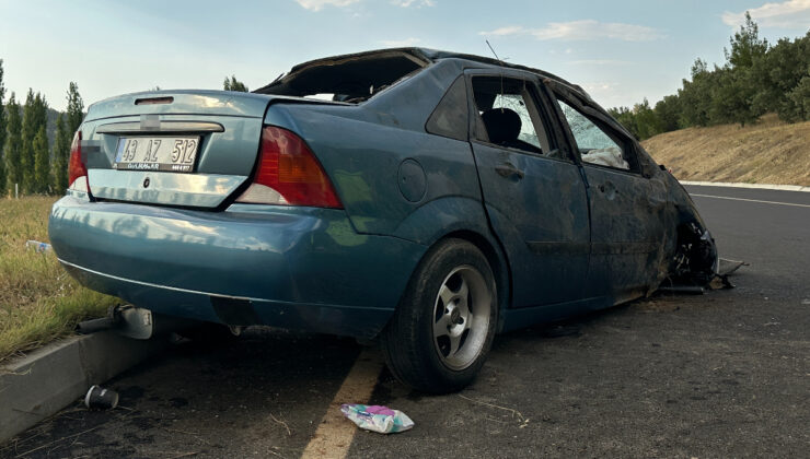 Uşak’ta arabanın takla attığı kazada 5 yaralı