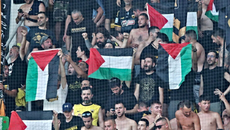 Yunanistan’da oynanan maçta Filistin unutulmadı: İsrailli taraftarları çıldırttılar