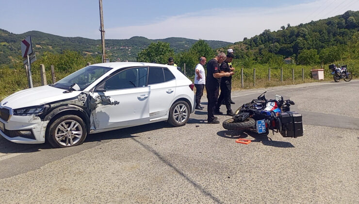 Zonguldak’taki kazada Jandarma motorize timi ile araba çarpıştı