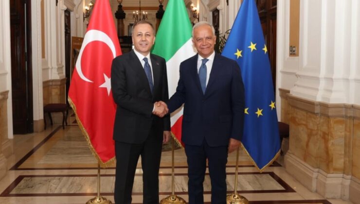 Ali Yerlikaya, İtalya mevkidaşı Pıantedosı ile bir ortaya geldi