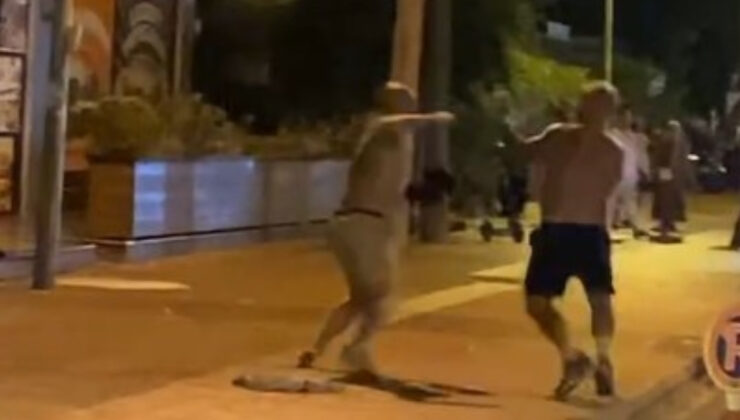 Antalya’da Rus turistler yumruk yumruğa arbede etti