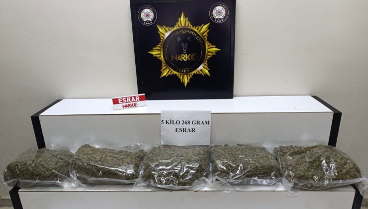Balıkesir’de 5 kilogram esrar ele geçirildi