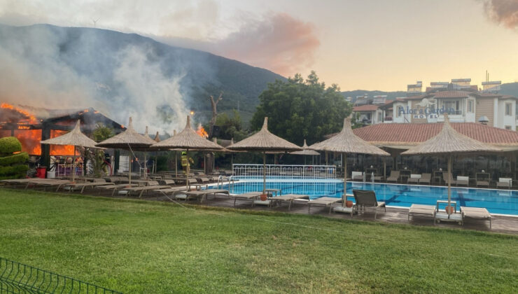 Balıkesir’de otelin bahçesinde korkutan yangın