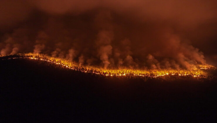 Bursa Harmancık’taki orman yangınına aktif müdahale sürüyor