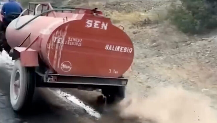 Bursa’da traktörün patlak lastiğiyle, yangın gayreti