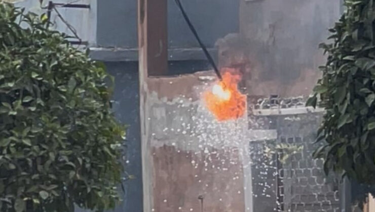Hatay’da elektrik teli çok sıcaktan patladı