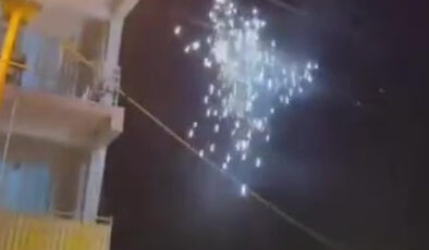 Hatay’da sıcak havanın tesiriyle patlama yaşanan elektrik telleri korkuttu