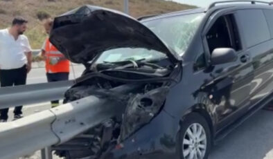 İstanbul Havalimanı yolunda kaza: Bariyer ok üzere saplandı