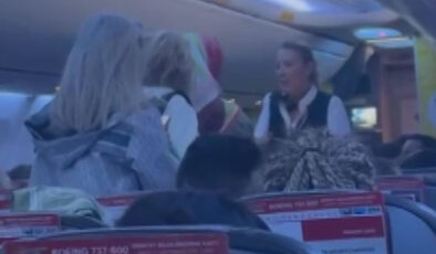 İstanbul’a inen uçakta kural ihlali: Ayağa kalkan yolculara polis müdahalesi