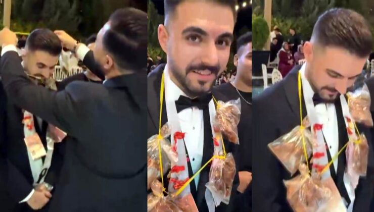 Kahramanmaraş’ta damada altın yerine pirzola takıldı