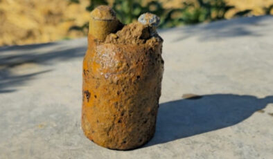 Manisa’da zeytin bahçesinde top mermisi bulundu