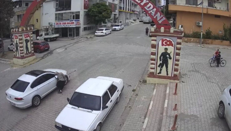 Osmaniye’de arabanın görme engelli vatandaşa çarptığı anlar kameraya yansıdı