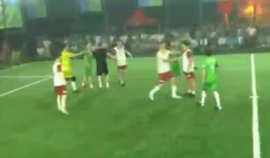 Rize’de amatör turnuva futbol maçında ortalık savaş alanına döndü