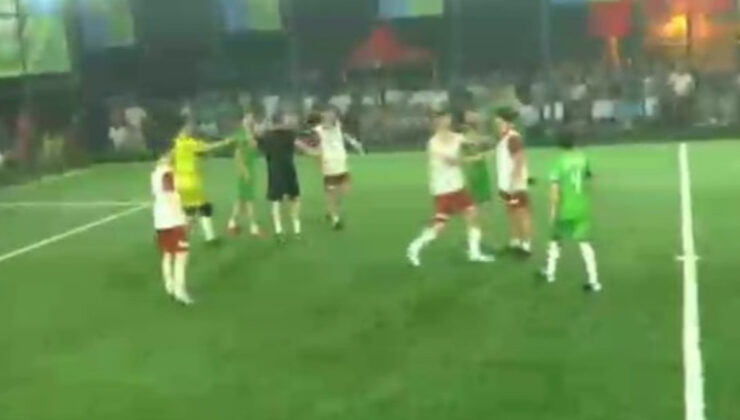 Rize’de amatör turnuva futbol maçında ortalık savaş alanına döndü