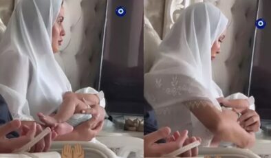 Taze anne Sahra Işık bebeği için mevlit okuttu! O anları paylaştı