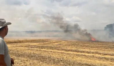 Tekirdağ’da çıkan yangın yerleşim alanlarına yaklaşınca panik yaşandı