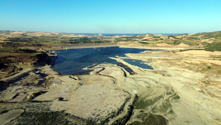 Tekirdağ’daki Naip Barajı’nda su düzeyi düştü