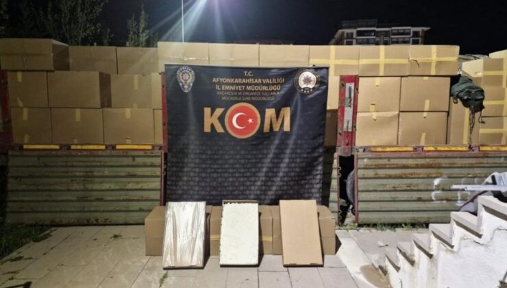 Afyonkarahisar’da 20 milyon liralık kaçak makaron ele geçirildi