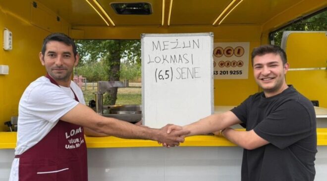 Muğla’da üniversiteden 6,5 yıl sonra mezun olan genç kredi çekip lokma döktürdü
