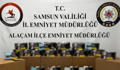 Samsun’da 50 bin adet dolu makaron ele geçirildi