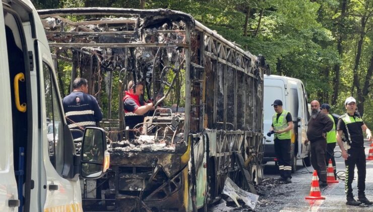 Sarıyer’de seyir halindeki İETT otobüsünde yangın