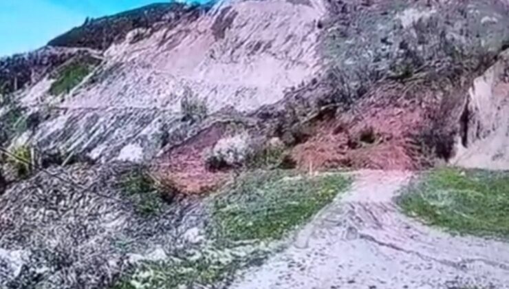 Tokat’ta güvenlik kamerası heyelan anlarını kaydetti